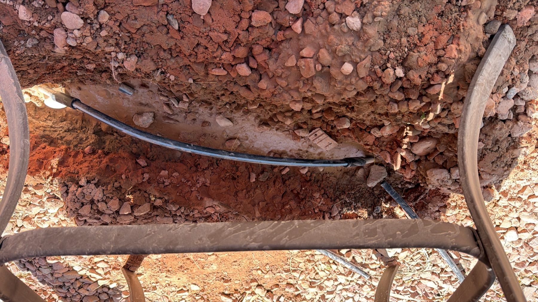 Finished PVC irrigation line repair