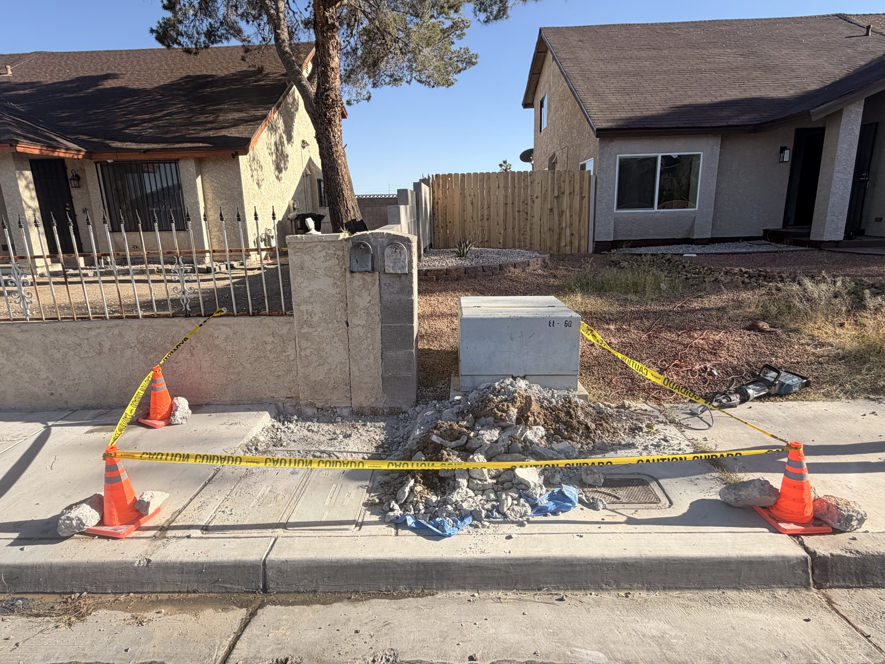 Completed irrigation pipe connection repair